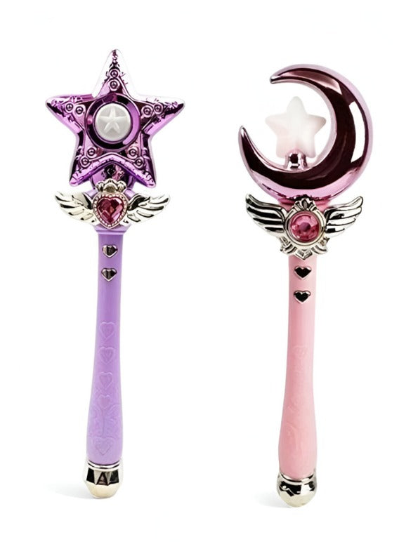 Pink Star Magic Wand Cosplay Toy 36cm – Musical Princess Scepter Prop for Dress-Up & Magical Girl Roleplay NX12487.