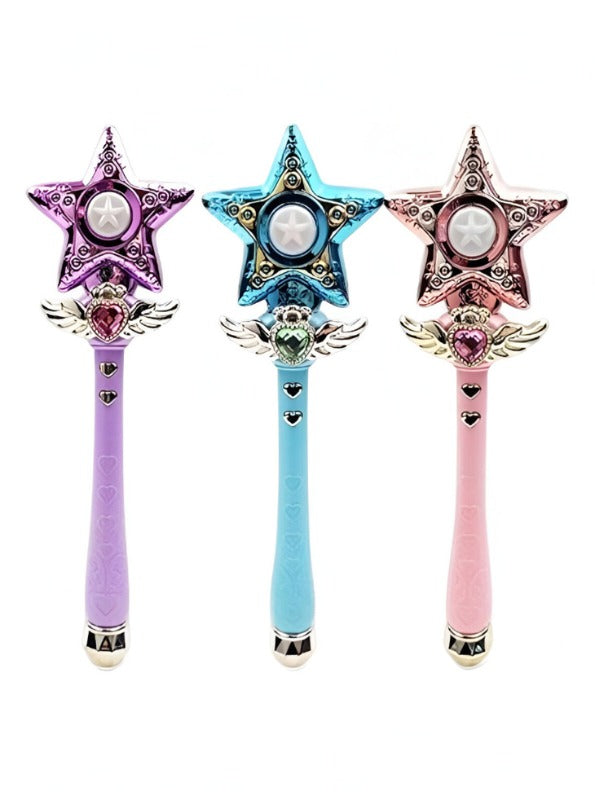 Pink Star Magic Wand Cosplay Toy 36cm – Musical Princess Scepter Prop for Dress-Up & Magical Girl Roleplay NX12487.