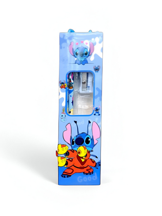 Stitch-themed Stationery Set for Kids – 2 Pencils, 1 Eraser & 1 Sharpener Combo for School Blue NOVHBC-1881224.