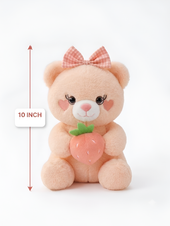 Strawberry Bear Plush – Soft 10" Adorable Stuffed Animal Toy for Kids ST16763.