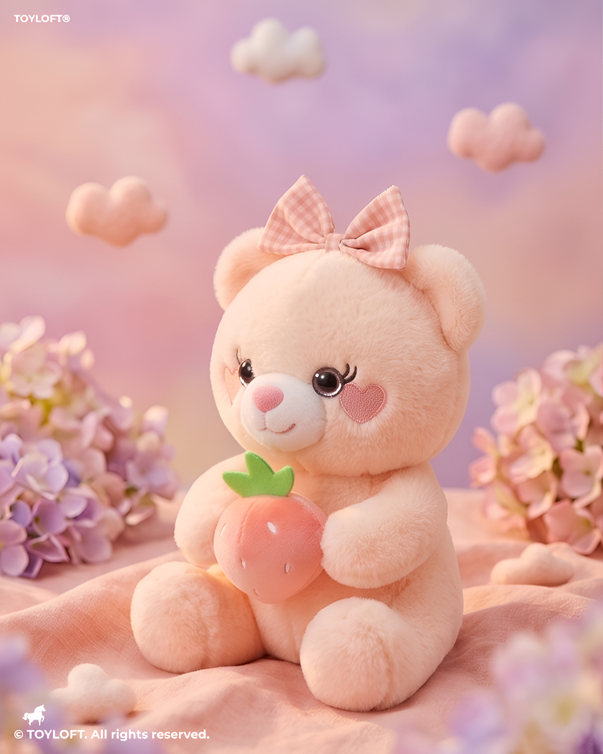 Strawberry Bear Plush – Soft 10" Adorable Stuffed Animal Toy for Kids ST16763.