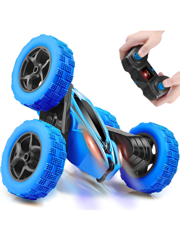 Stunt Car - Remote Control Rechargeable Stunt Cids 360° Spins, Flips & Double-Sided Driving | LED Light-Up Wheels LMI15785.