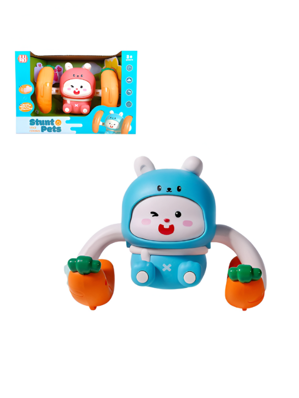 Stunt Pets Voice-Controlled Tumble Bunny – Interactive Rolling & Flipping Musical Toy Blue LMI13971.