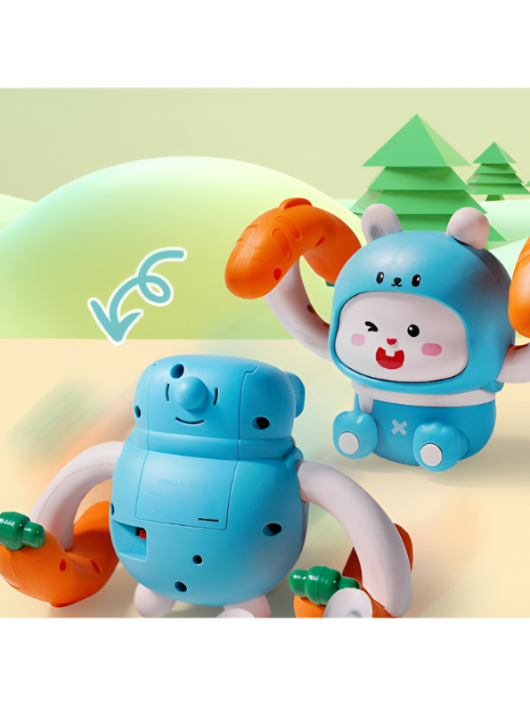 Stunt Pets Voice-Controlled Tumble Bunny – Interactive Rolling & Flipping Musical Toy Blue LMI13971.