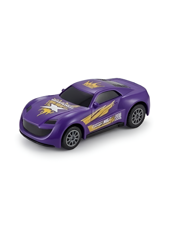 Stunt Race Track Toy Set with Catapult Launcher, Fire Ring Jump & Purple Race Car TV1829.