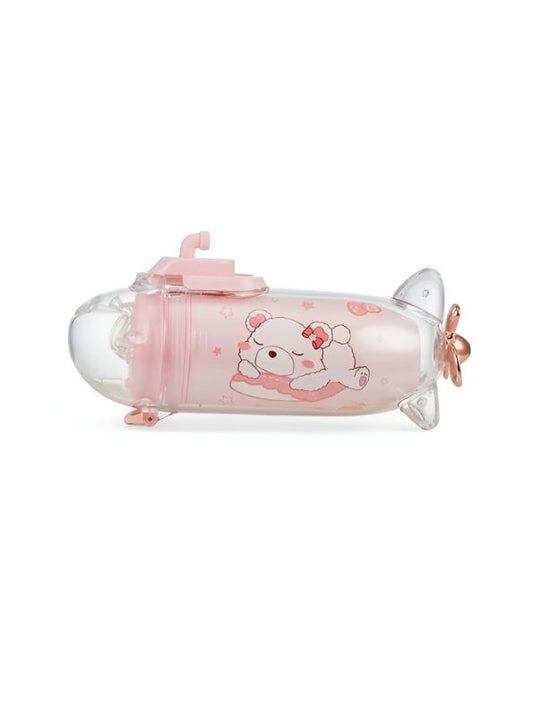 Pink - Submarine Water Bottle for Toddlers – 380ml Stainless Steel Leak-Proof, Push Button, BPA-Free NOV6845.
