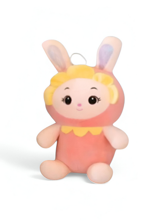Pink - Sunflower Bunny Plush Toy – 9 Inch Cute & Soft Toy Animal for Kids LMI9105.