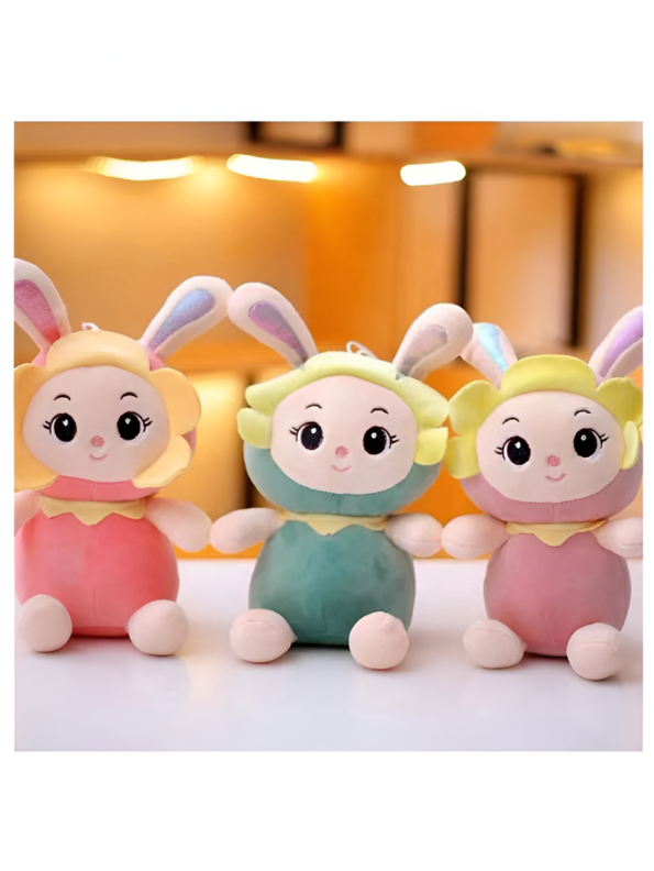 Pink - Sunflower Bunny Plush Toy – 9 Inch Cute & Soft Toy Animal for Kids LMI9105.