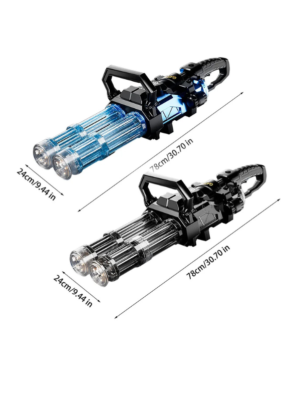 Super Gatling Electric Water Gun – 2 Barrels with Lights and Sparks for Kids Black LMI15940.