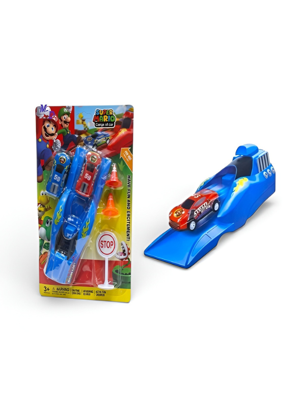 Super Mario-Inspired Toy Racing Car Set with Launcher Ramp TV2226.
