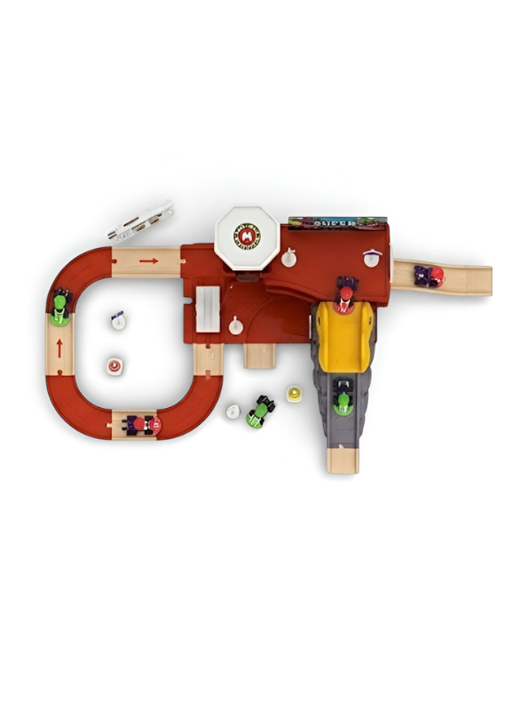 Super Racing Mario Car Track Set with Dinosaur Slide – Adventure Garage Playset TV220.
