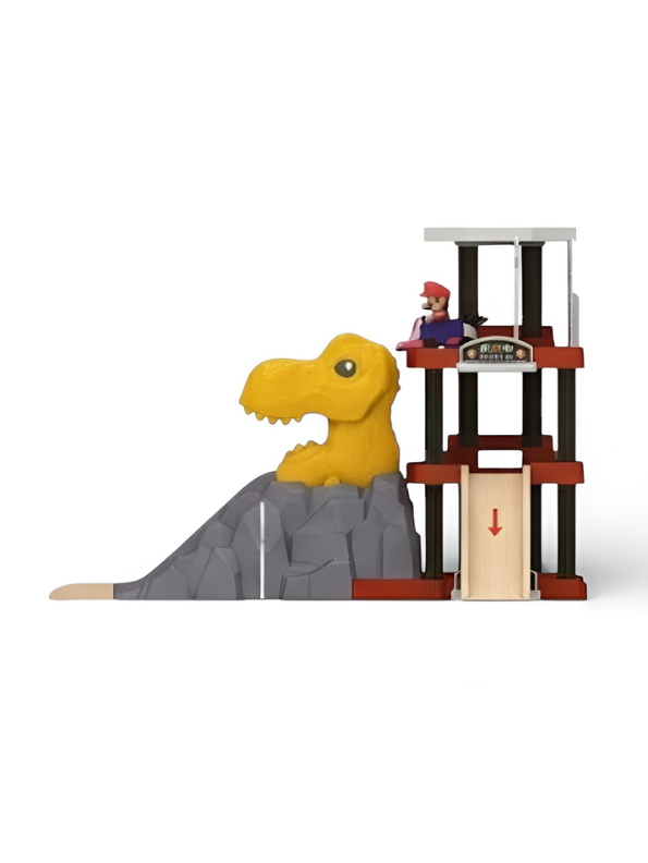 Super Racing Mario Car Track Set with Dinosaur Slide – Adventure Garage Playset TV220.