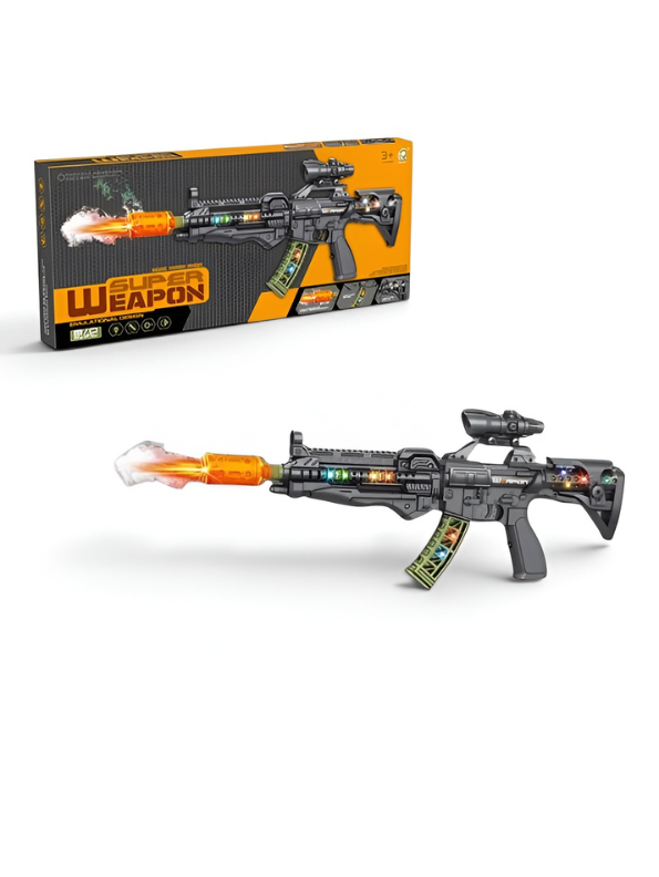 Super  Electronic Toy Gun for Kids with Spray Smoke & LED Lights TV6450.