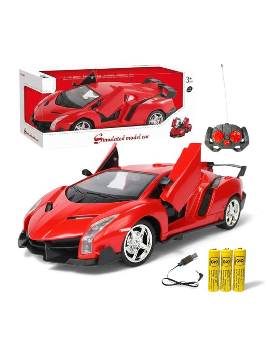 Red Supercar RC Model Toy – High-Speed Remote Control Car with Butterfly Doors | Rechargeable Race Car for Kids LMI10889.