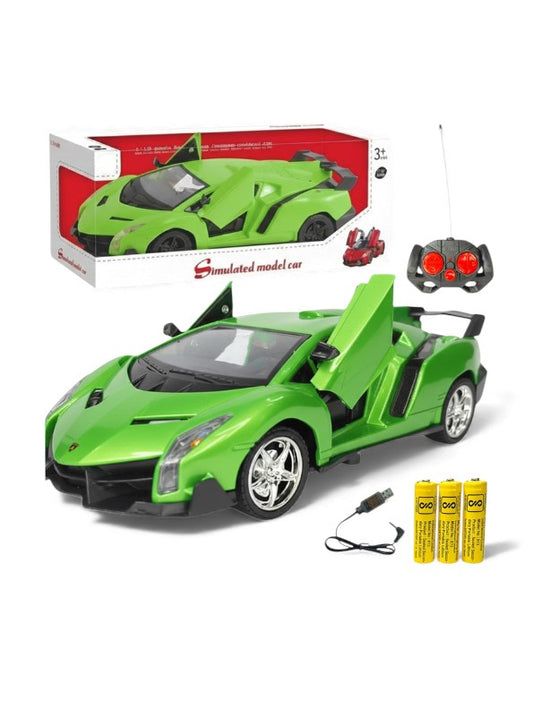 Green Supercar RC Model Toy – High-Speed Remote Control Car with Butterfly Doors | Rechargeable Race Car for Kids LMI10889.