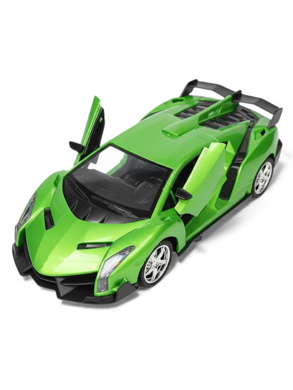 Green Supercar RC Model Toy – High-Speed Remote Control Car with Butterfly Doors | Rechargeable Race Car for Kids LMI10889.
