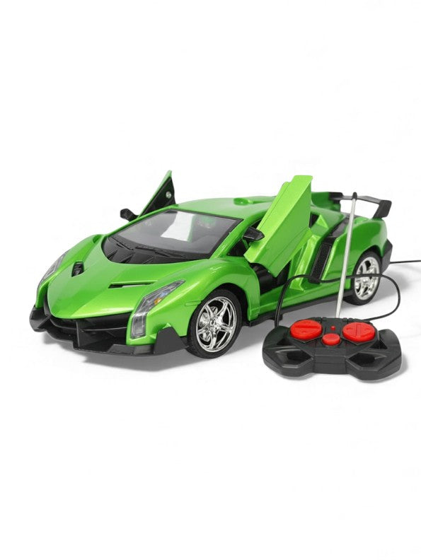Green Supercar RC Model Toy – High-Speed Remote Control Car with Butterfly Doors | Rechargeable Race Car for Kids LMI10889.
