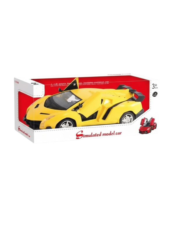 Yellow Supercar RC Model Toy – High-Speed Remote Control Car with Butterfly Doors | Rechargeable Race Car for Kids LMI10889.