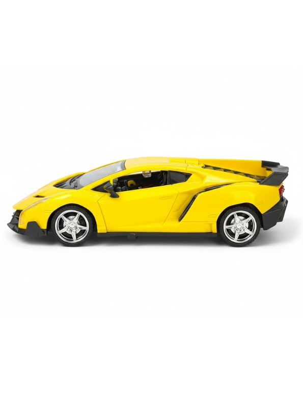 Yellow Supercar RC Model Toy – High-Speed Remote Control Car with Butterfly Doors | Rechargeable Race Car for Kids LMI10889.