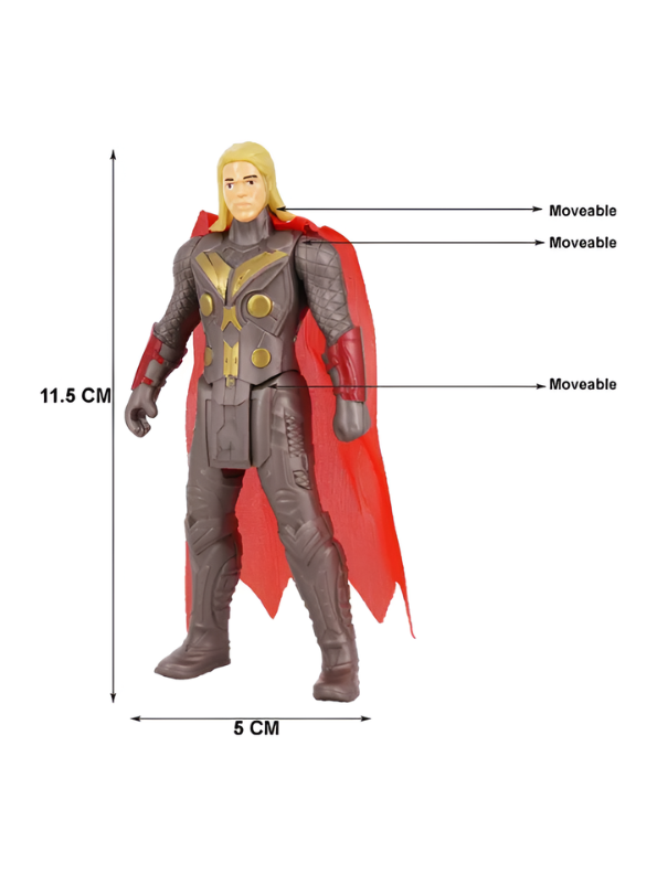 Superhero Action Figures Set of 4 Movable Avengers-Inspired Toy Figures Pack with Thor, Captain America, Hulk & Iron Man for Kids TV638