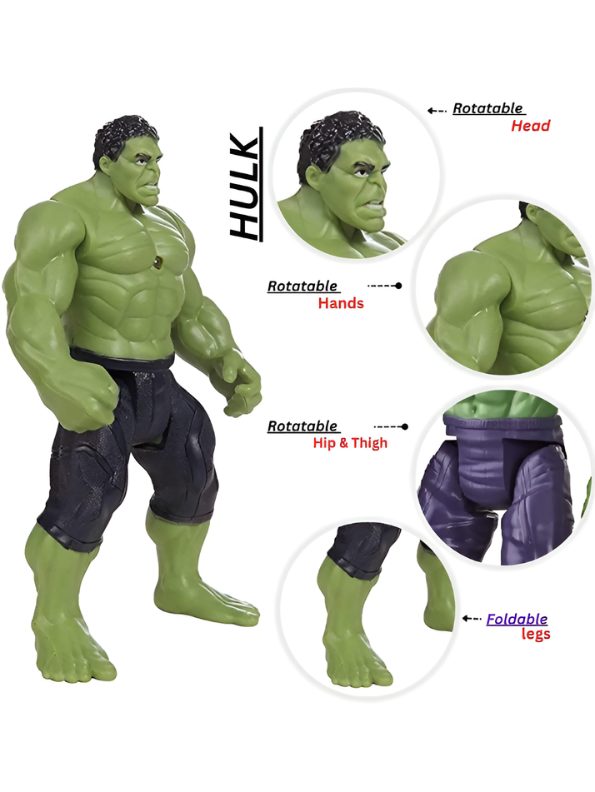 Superhero Toy Figures 3-Piece Pack – Light-Up Iron Man, Moveable Hulk and Captain America Action Figure Playset for Boys and Kids Age 3+ TV627