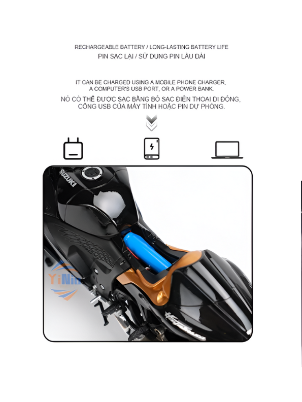 Suzuki Hayabusa GSX 1/6 Diecast Bike – Spray Feather, Collector’s Stand & Key Replica TV5904.