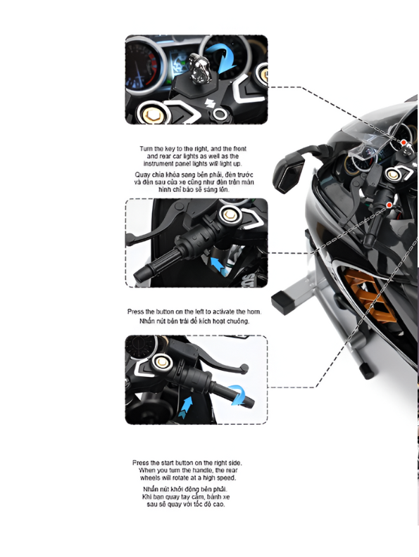 Suzuki Hayabusa GSX 1/6 Diecast Bike – Spray Feather, Collector’s Stand & Key Replica TV5904.