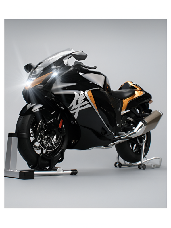 Suzuki Hayabusa GSX 1/6 Diecast Bike – Spray Feather, Collector’s Stand & Key Replica TV5904.