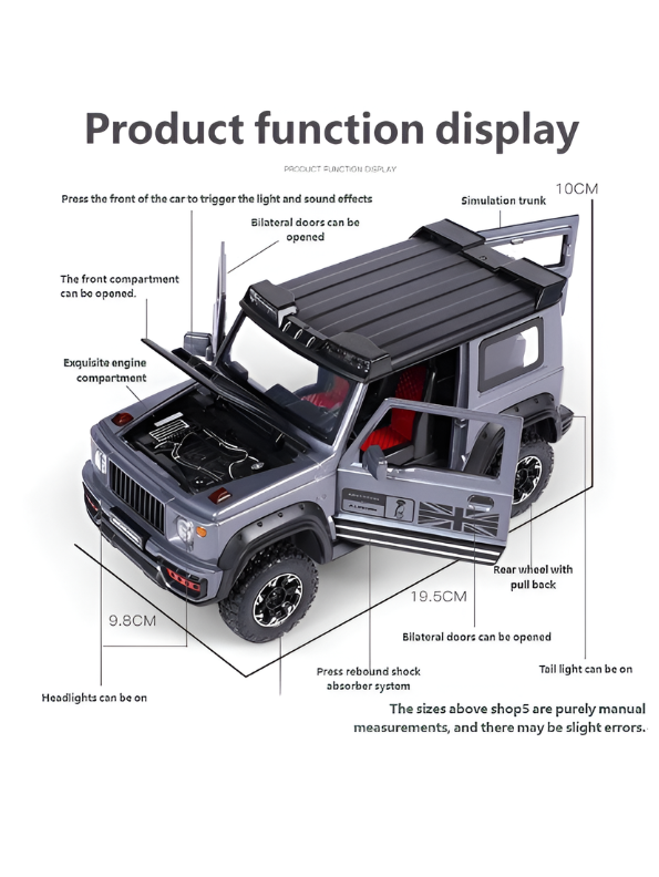 Suzuki Jimny 1:24 Scale Alloy Diecast Model Car with Dual Mist Spray Effect Grey LMI15473.