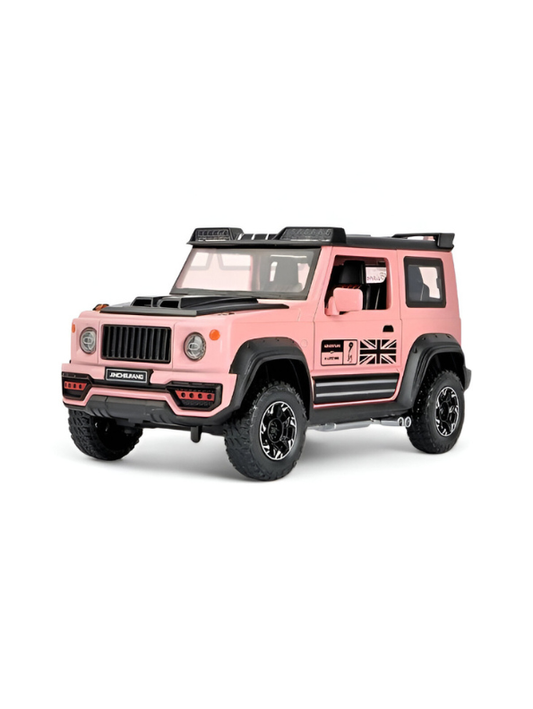 Pink - Suzuki Jimny Diecast Car 1:24 Scale | Metal Alloy Body | Pull Back w/ Light & Sound Toy LMI15473.