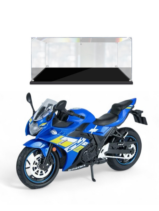 Suzuki GSX-250R Motorcycle 1:24 Scale Diecast Model - Blue Metal Collectible | TV-O-24 - With Acrylic Display Box.