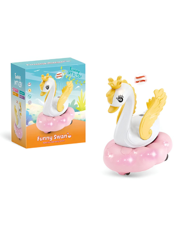Swan Electric Toy Car – Bumping, Flashing, and Musical Light-Up Ride-On for Kids LMI15944.