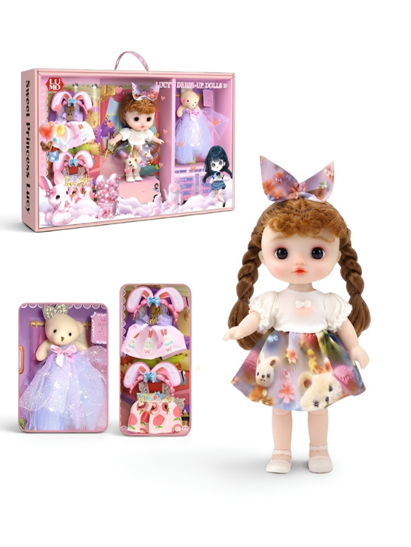 Sweet Princess Lucy Fashion Dress-Up Doll Play Set with Clothes LMI16611