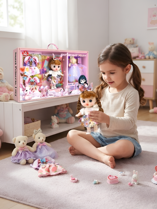 Sweet Princess Lucy Fashion Dress-Up Doll Play Set with Clothes LMI16611