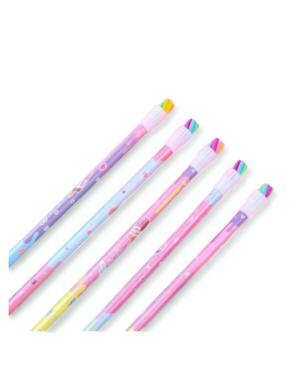 Sweet Time 12-Piece Pencil Set | Cute Ice Cream Themed Stationery Kit | Back to School Supplies Gift for Girls NOVGBT-121206-E.