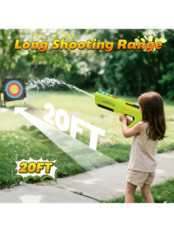Swipe Race Automatic Squirt Gun – 43.5cm Long Range Water Blaster with External Bottle for Kids & Adults LMI16084.