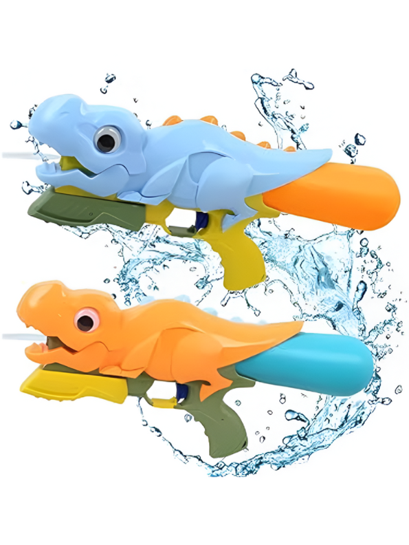 T-Rex Dinosaur Water Gun Pichkari Toy – Fun Summer Water Blaster for Kids Outdoor Play Orange LMI14410.