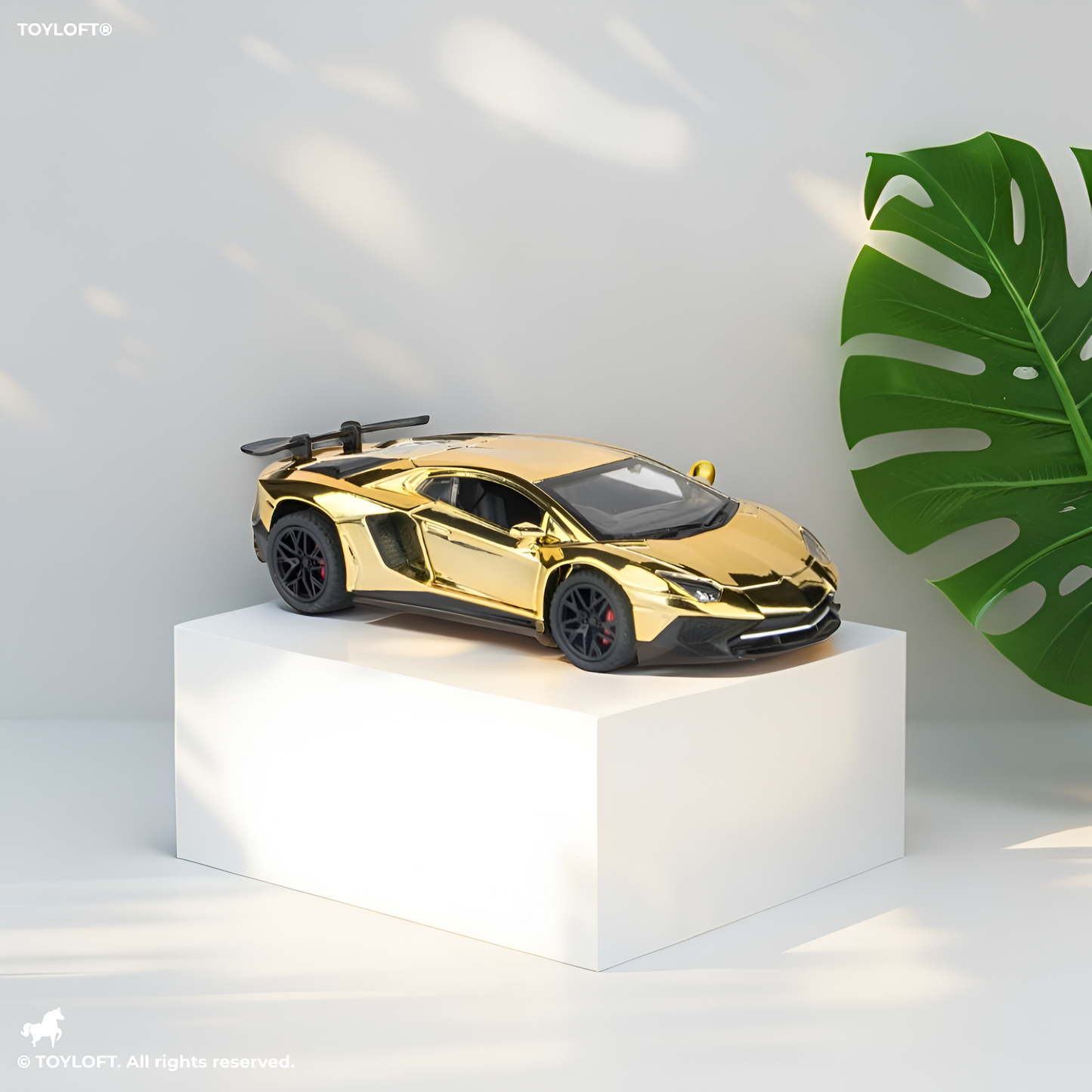 Gold - Lamborghini Centenario  –  Diecast Model Car Premium Collectible Toy Scale - 1:32 – Acrylic Display Case .