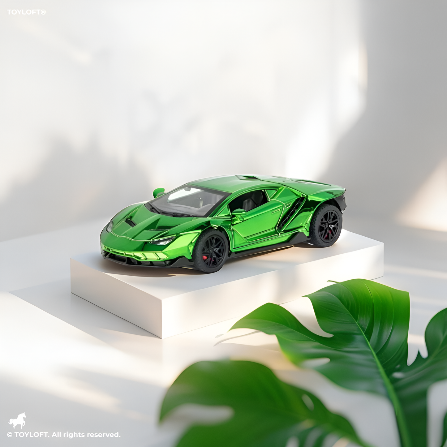 Emerald Mist - Lamborghini Centenario  –  Diecast Model Car Premium Collectible Toy Scale - 1:32 – Acrylic Display Case.