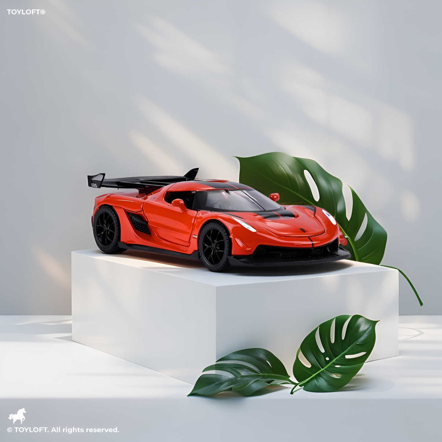 Orange - Chiyuan Koenigsegg Diecast Car – Premium Scale Model for Collectors & Enthusiasts with Acrylic Display Case.