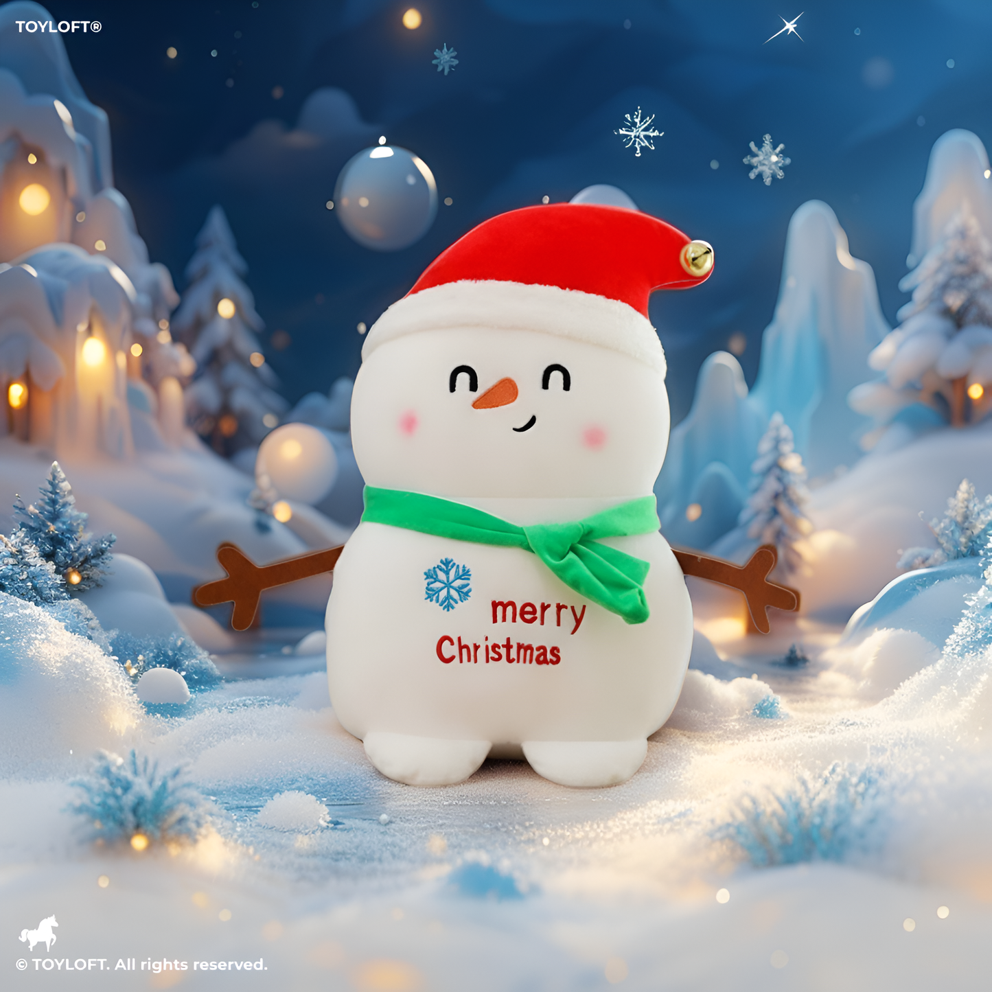 Snowy Snuggles 7-Inch Plush Snowman Toy – Soft Christmas Stuffed Doll for Kids & Holiday Décor - MS14174