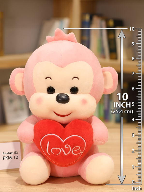 Monkey Plush with "Love" Heart – 10-Inch Stuffed Soft Valentine’s Day & Anniversary Gift ST15753