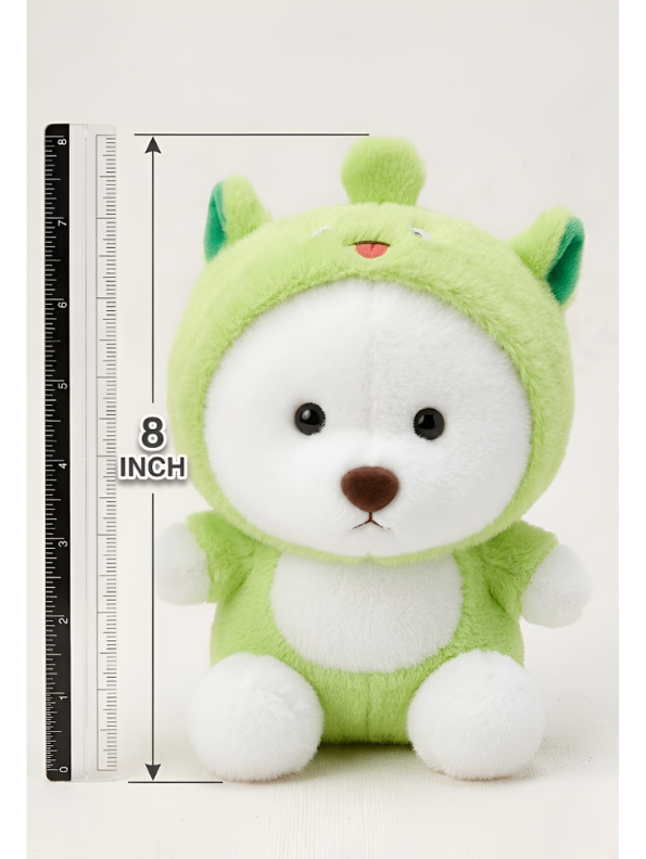 Bear in Green Dinosaur Onesie – 8-Inch Plush Soft Stuffed Animal Toy for Kids, Kawaii Nursery Decor, and Birthday Gift ST13209