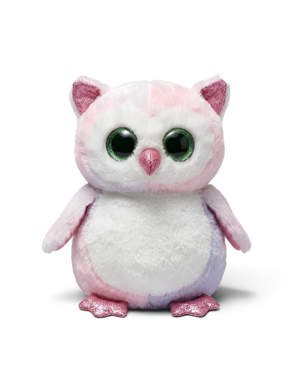 Owl Plush – 8” Pink & Lavender Bird Toy with Sparkle Eyes – Adorable Soft Stuffed Perfect Birthday Gift for Kids and Toddlers ST16399