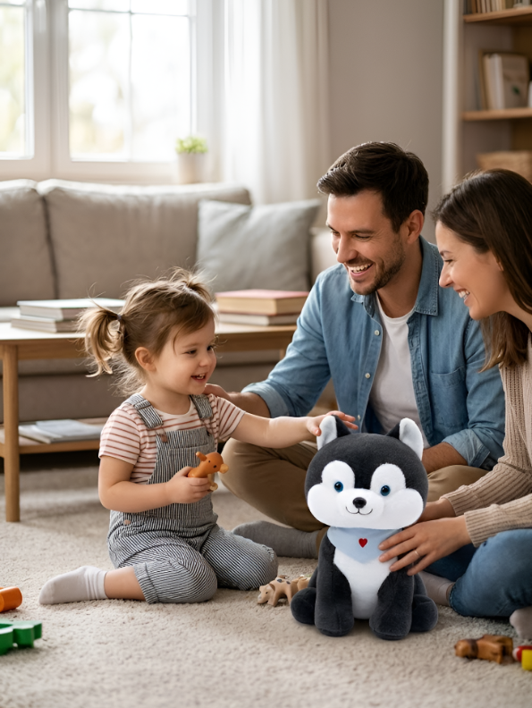 Husky Stuffed Animal – 10-Inch Soft Plush Puppy Toy with Blue Bandana for Toddlers and Kids ST16500