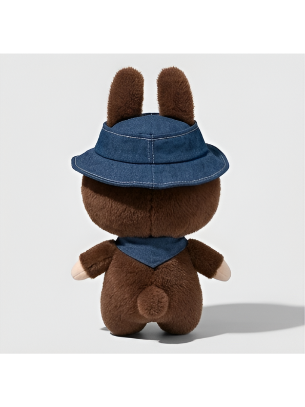 Cowboy Labubu Plush Toy - 10-Inch Soft Stuffed Animal with Denim Hat & Bandana, Cute Western Labubu Room Decor for Kids and Collectors ST15996