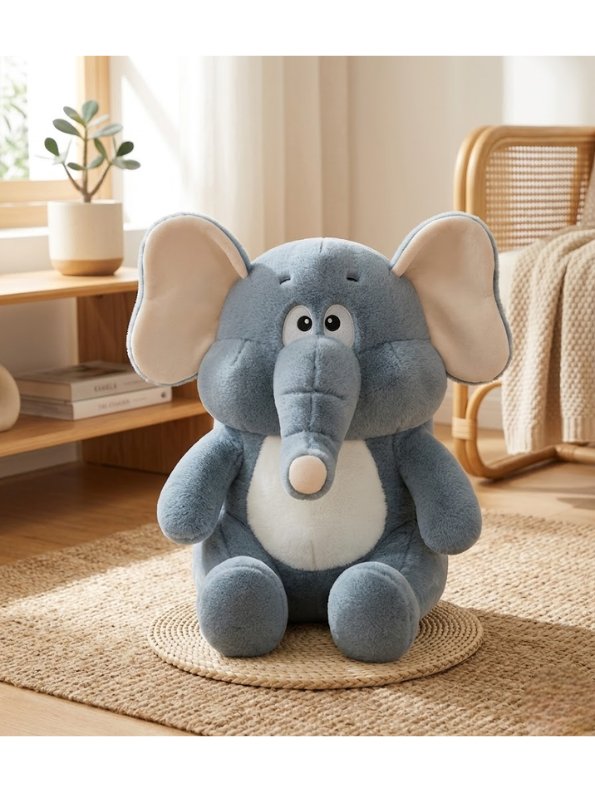 Blue Elephant Stuffed Toy - Adorable 10" Soft & Cuddly Plush Companion for Kids ST14507