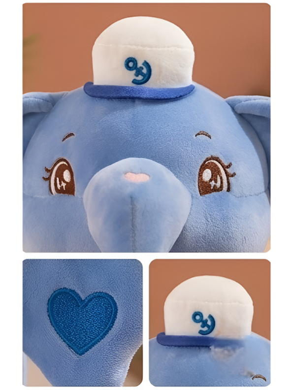 Nautical Elephant Plush Toy - 10-Inch Soft Blue Sailor Stuffed Animal with Striped Shirt and Captain's Hat ST14139