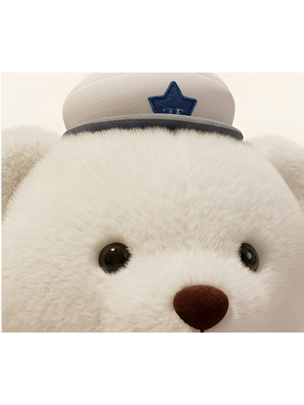 Uniformed White Bear Plush Toy - 8" Soft Officer Teddy Bear Stuffed Animal For Kids ST13210