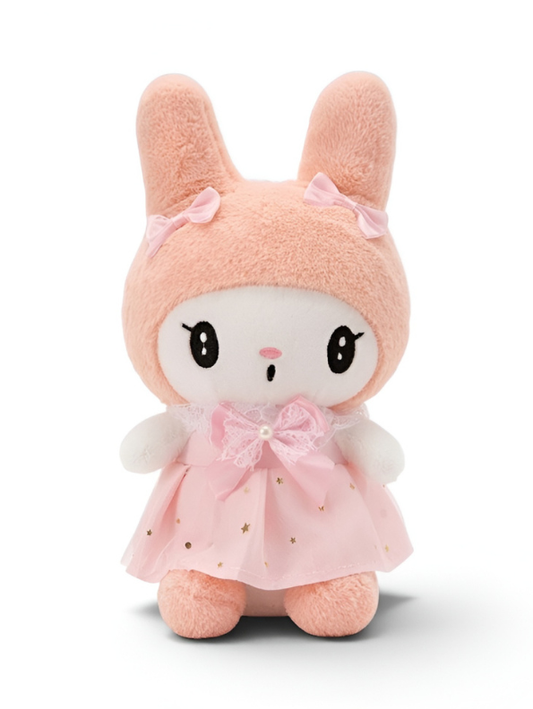 Official My Melody 10-Inch Plush Doll – Cottagecore Series Pink Lace Dress Edition – Kawaii Sanrio Collectible Stuffed Animal Toy ST15438